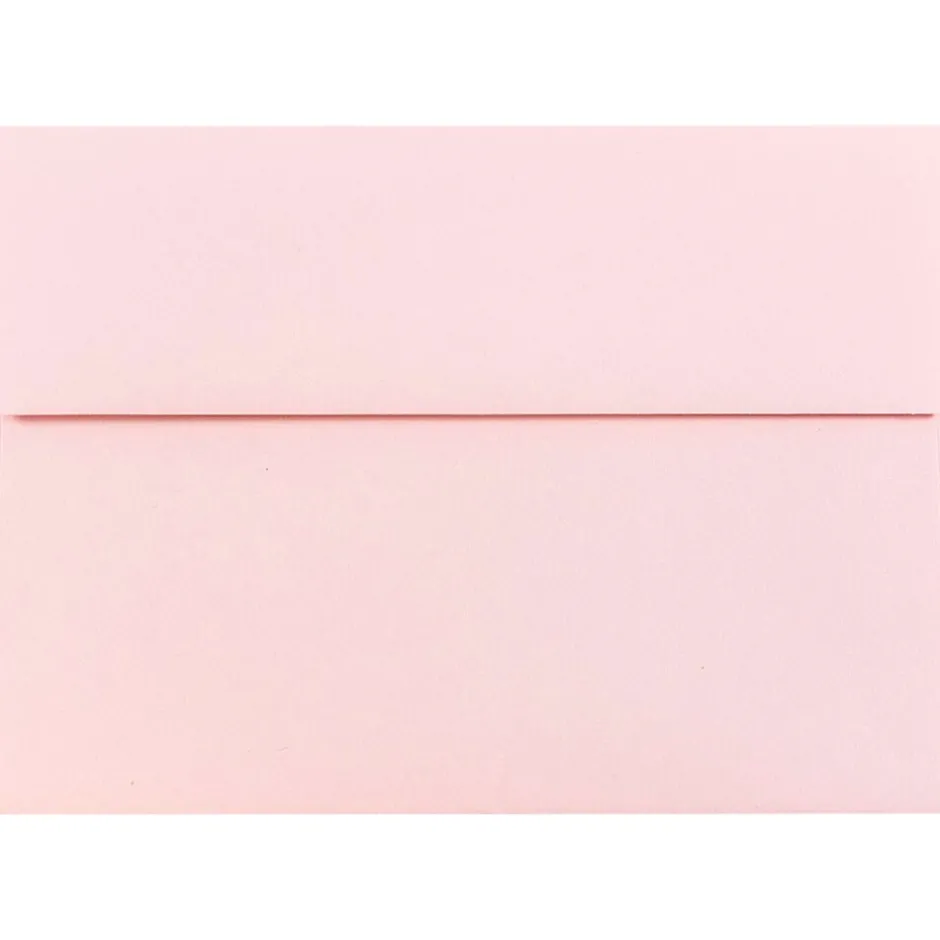 JAM Paper A7 Booklet Envelope 5 1/4" x 7 1/4", Baby Pink Pastel, 100/Pack (155627d)* Business