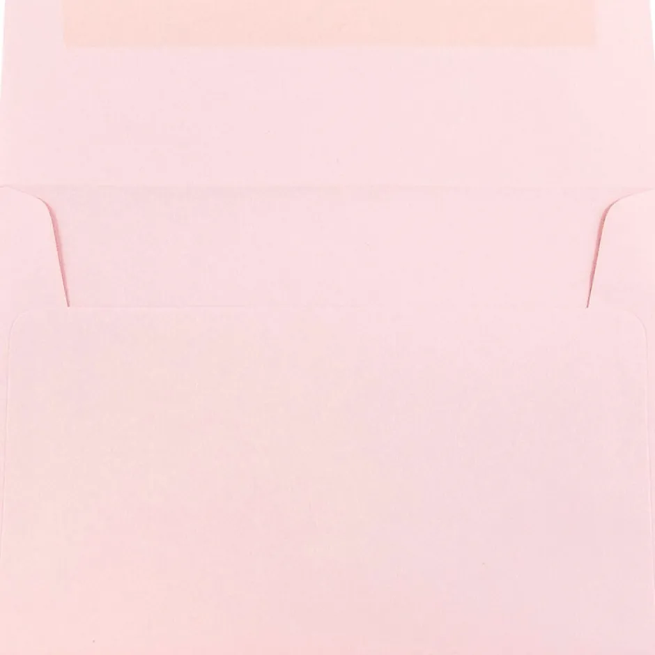 JAM Paper A7 Booklet Envelope 5 1/4" x 7 1/4", Baby Pink Pastel, 100/Pack (155627d)* Business