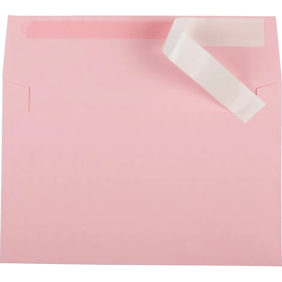 JAM Paper A9 Colored Invitation Envelopes with Peel & Seal Closure, 5 3/4" x 8 3/4", Light Pink, 100/Pack* Business