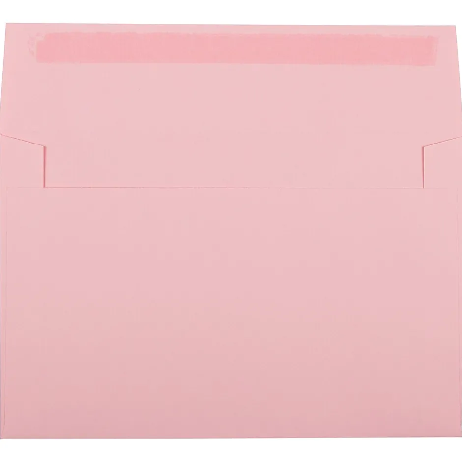 JAM Paper A9 Colored Invitation Envelopes with Peel & Seal Closure, 5 3/4" x 8 3/4", Light Pink, 100/Pack* Business