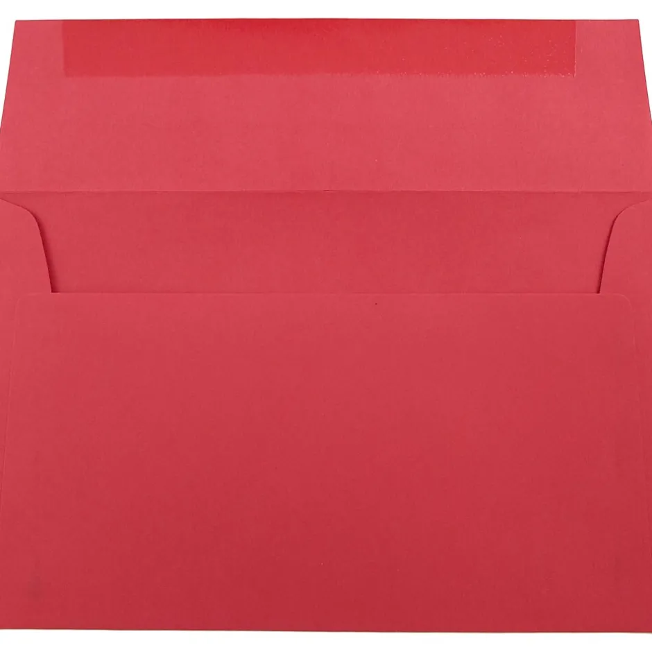JAM Paper A9 Colored Invitation Envelopes, 5.75 x 8.75, Red Recycled, 50/Pack (14257I)* Business