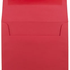 JAM Paper A6 Colored Invitation Envelopes, 4.75 x 6.5, Red Recycled, 50/Pack (67503I)* Business
