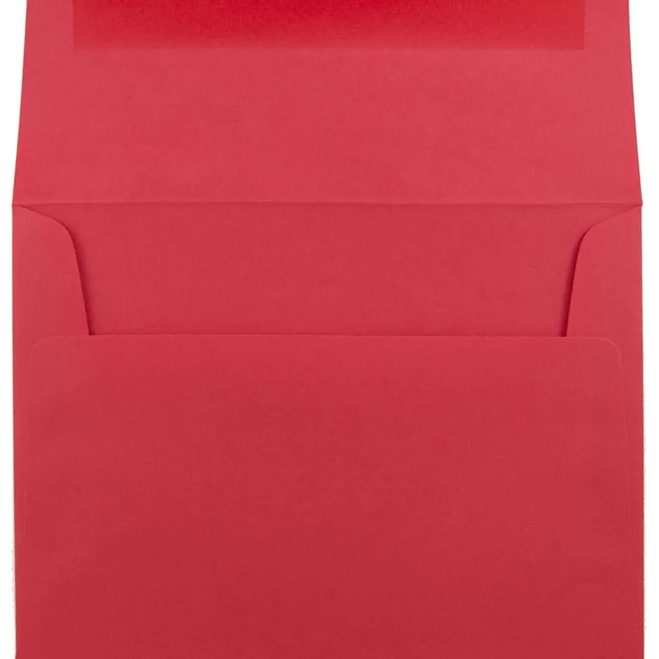 JAM Paper A6 Colored Invitation Envelopes, 4.75 x 6.5, Red Recycled, 50/Pack (67503I)* Business