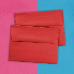 JAM Paper A6 Colored Invitation Envelopes, 4.75 x 6.5, Red Recycled, 50/Pack (67503I)* Business