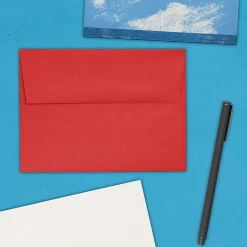 JAM Paper A6 Colored Invitation Envelopes, 4.75 x 6.5, Red Recycled, 50/Pack (67503I)* Business