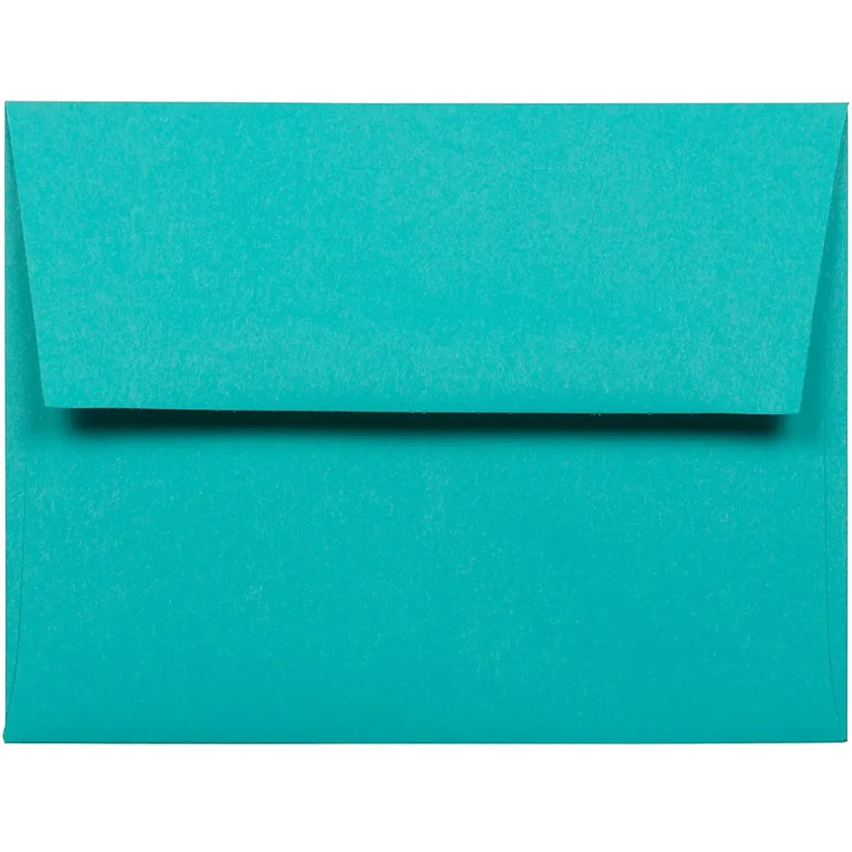 JAM Paper A2 Colored Invitation Envelopes, 4.375 x 5.75, Sea Blue Recycled, 50/Pack (70207I)* Business