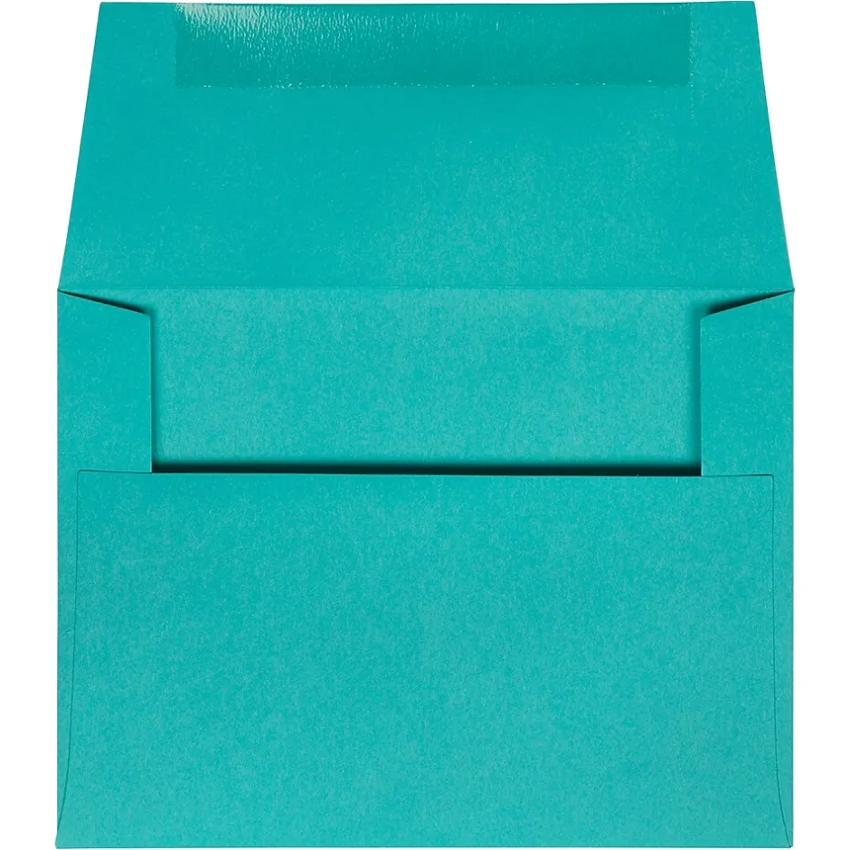 JAM Paper A2 Colored Invitation Envelopes, 4.375 x 5.75, Sea Blue Recycled, 50/Pack (70207I)* Business