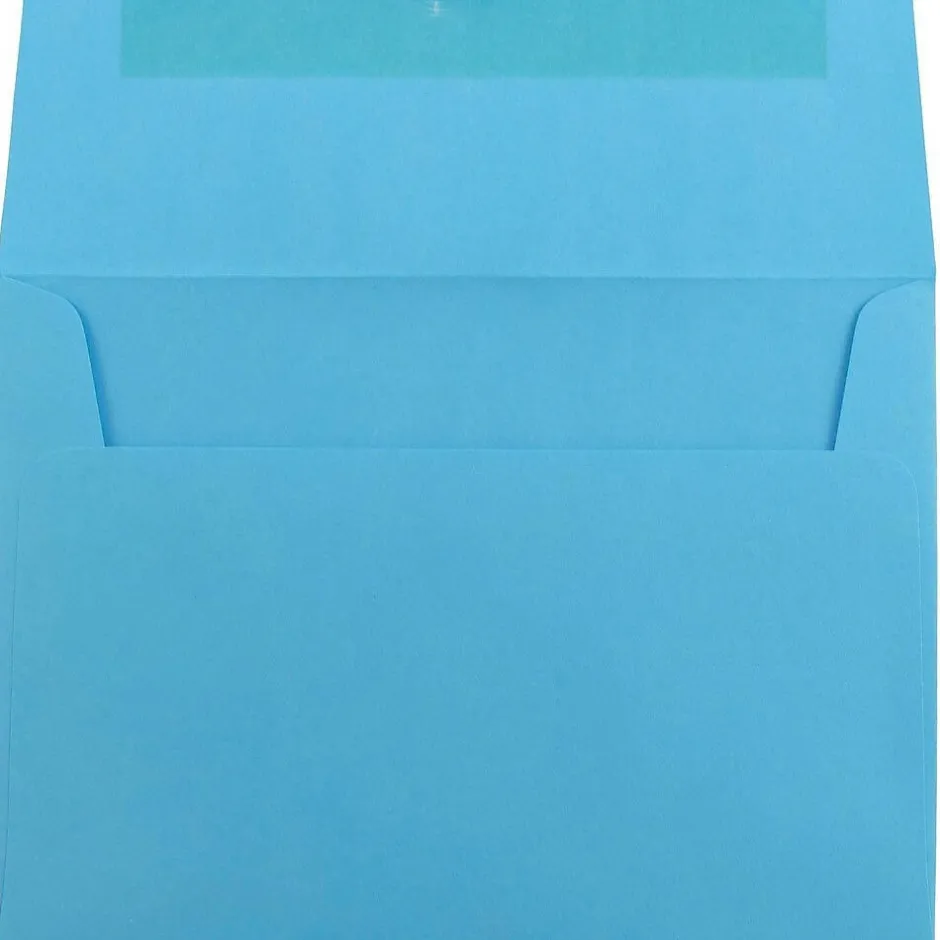 JAM Paper A7 Colored Invitation Envelopes, 5.25 x 7.25, Blue Recycled, 50/Pack (54093I)* Business
