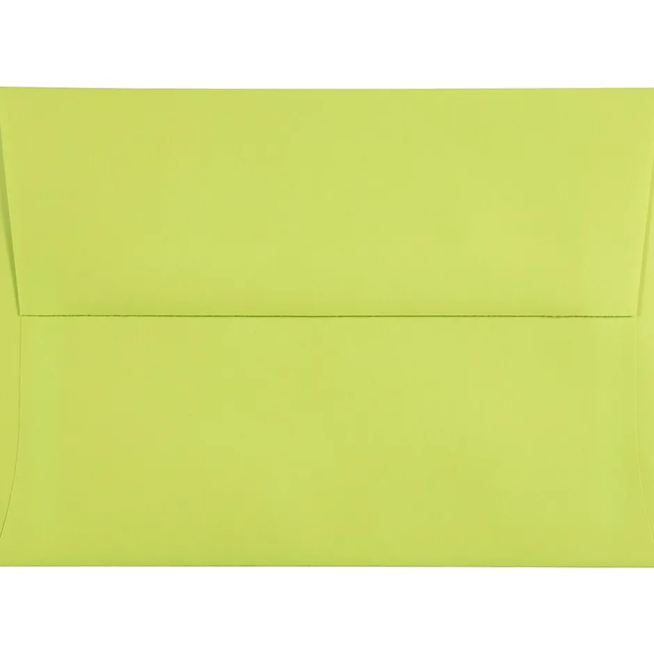 JAM Paper A7 Colored Invitation Envelopes, 5.25 x 7.25, Ultra Lime Green, 50/Pack (96151I)* Business