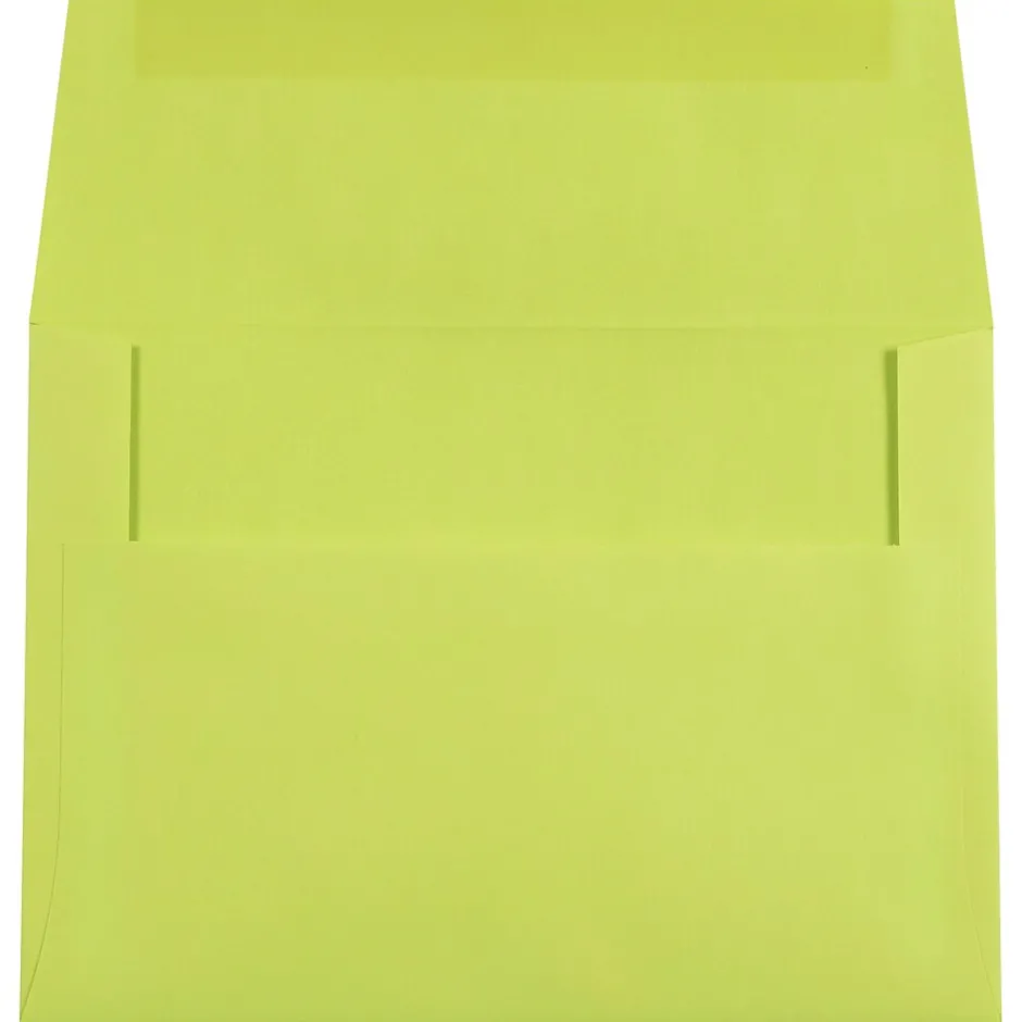 JAM Paper A7 Colored Invitation Envelopes, 5.25 x 7.25, Ultra Lime Green, 50/Pack (96151I)* Business