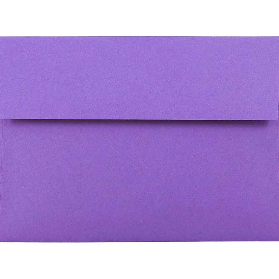 JAM Paper A7 Colored Invitation Envelopes, 5 1/4" x 7 1/4", Violet Purple Recycled, 50/Pack (80278I)* Business