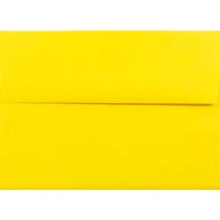 JAM Paper A7 Colored Invitation Envelopes, 5.25 x 7.25, Yellow Recycled, 50/Pack (96326I)* Business