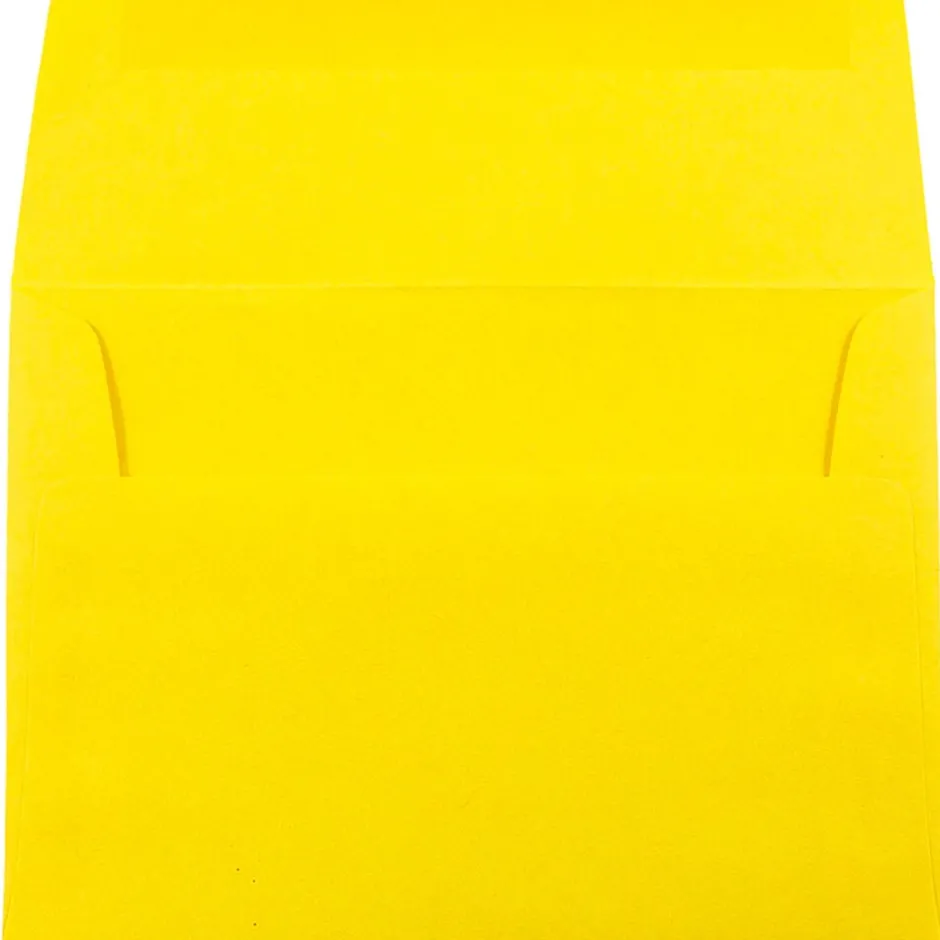 JAM Paper A7 Colored Invitation Envelopes, 5.25 x 7.25, Yellow Recycled, 50/Pack (96326I)* Business