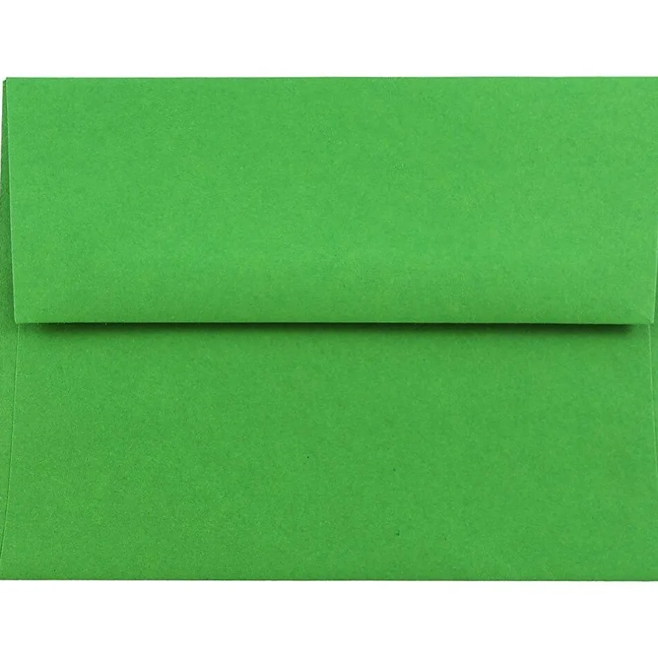 JAM Paper A2 Colored Invitation Envelopes, 4.375 x 5.75, Green Recycled, 25/Pack (15843)* Business