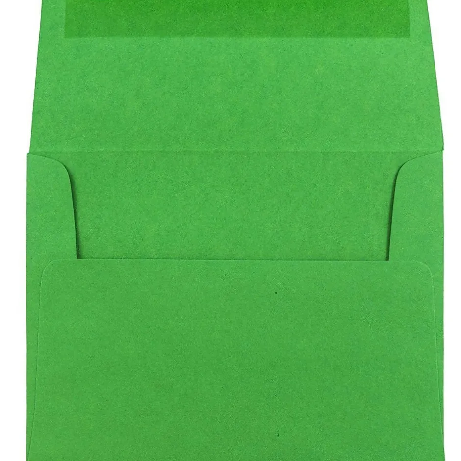 JAM Paper A2 Colored Invitation Envelopes, 4.375 x 5.75, Green Recycled, 25/Pack (15843)* Business