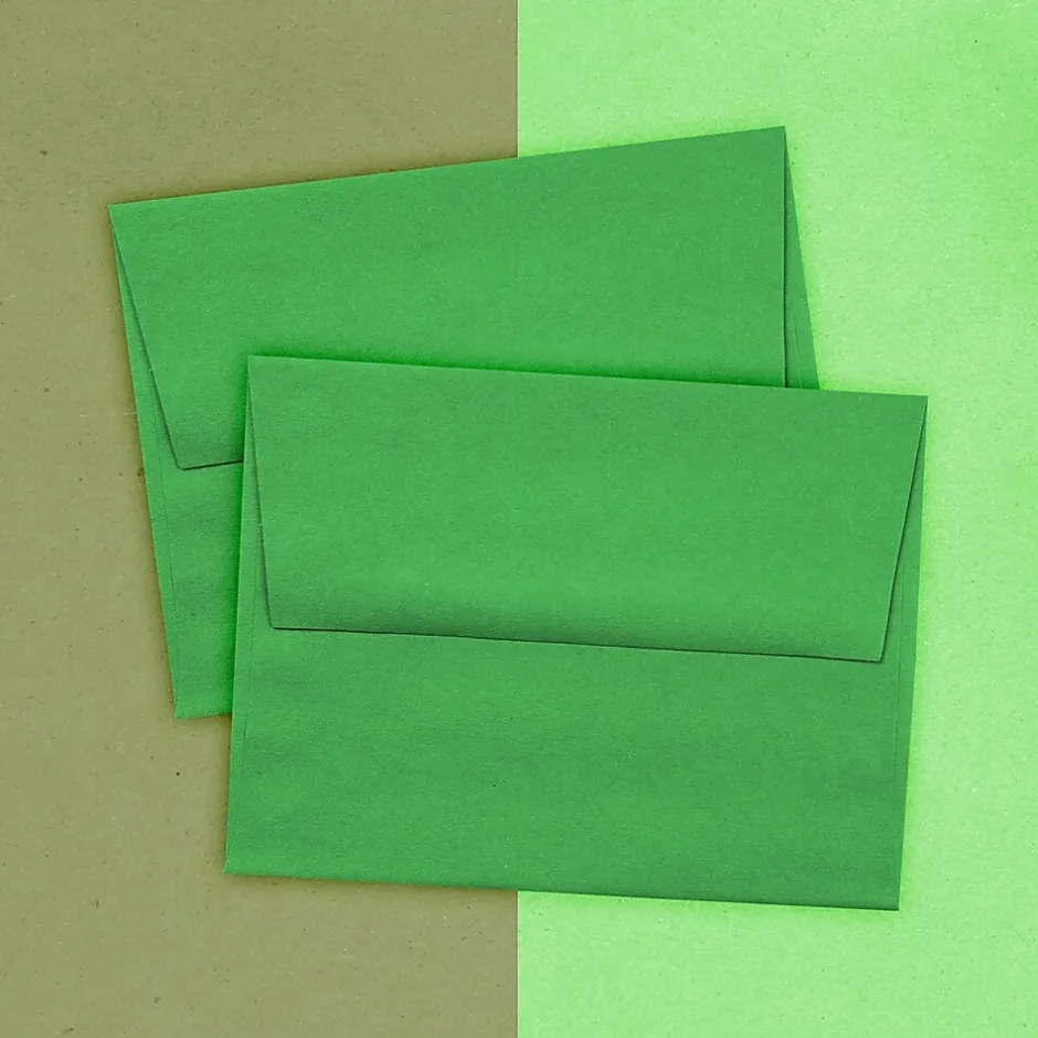 JAM Paper A2 Colored Invitation Envelopes, 4.375 x 5.75, Green Recycled, 25/Pack (15843)* Business