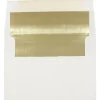 JAM Paper A7 Foil Lined Invitation Envelopes, 5.25 x 7.25, Ecru with Gold Foil, 50/Pack (2354150I)* Business