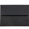 JAM Paper A2 Invitation Envelopes, 4.375 x 5.75, Black Linen, 50/Pack (64345I)* Business