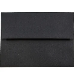 JAM Paper A2 Invitation Envelopes, 4.375 x 5.75, Black Linen, 50/Pack (64345I)* Business