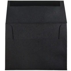 JAM Paper A2 Invitation Envelopes, 4.375 x 5.75, Black Linen, 50/Pack (64345I)* Business