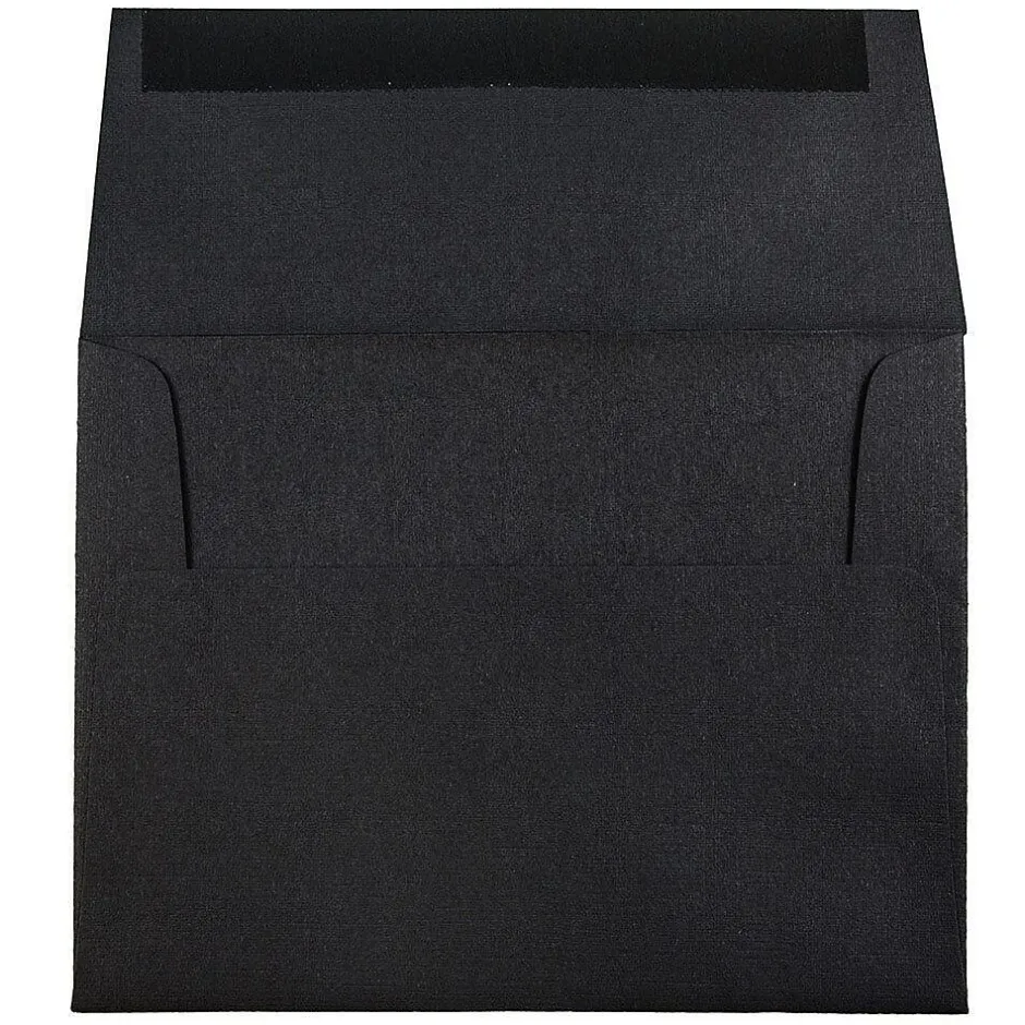 JAM Paper A2 Invitation Envelopes, 4.375 x 5.75, Black Linen, 50/Pack (64345I)* Business