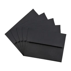 JAM Paper A2 Invitation Envelopes, 4.375 x 5.75, Black Linen, 50/Pack (64345I)* Business