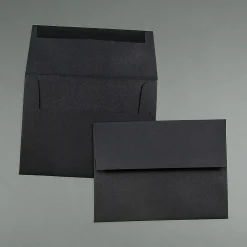 JAM Paper A2 Invitation Envelopes, 4.375 x 5.75, Black Linen, 50/Pack (64345I)* Business
