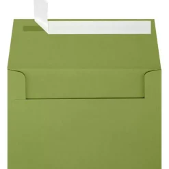 JAM Paper A4 Self Seal Invitation Envelopes, 4 1/4" x 6 1/4", Avocado Green, 50/Pack (4872-27-50)* Business