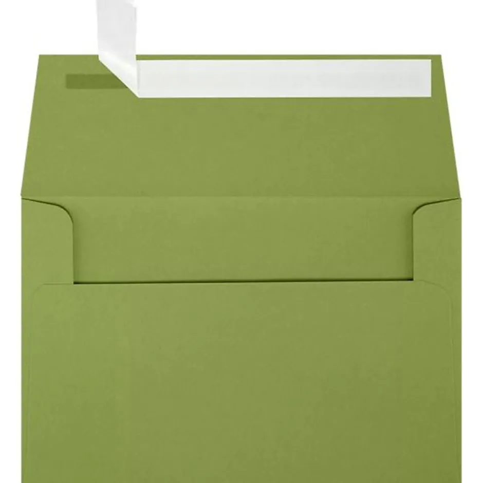 JAM Paper A4 Self Seal Invitation Envelopes, 4 1/4" x 6 1/4", Avocado Green, 50/Pack (4872-27-50)* Business