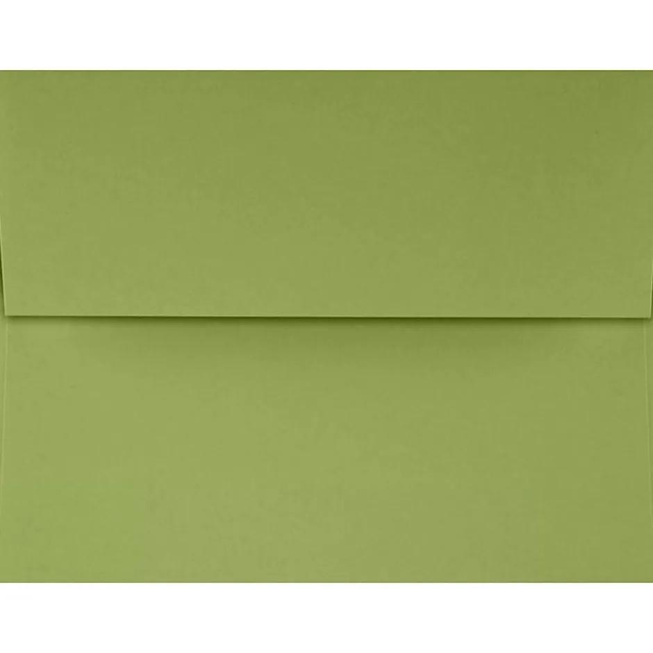 JAM Paper A4 Self Seal Invitation Envelopes, 4 1/4" x 6 1/4", Avocado Green, 50/Pack (4872-27-50)* Business
