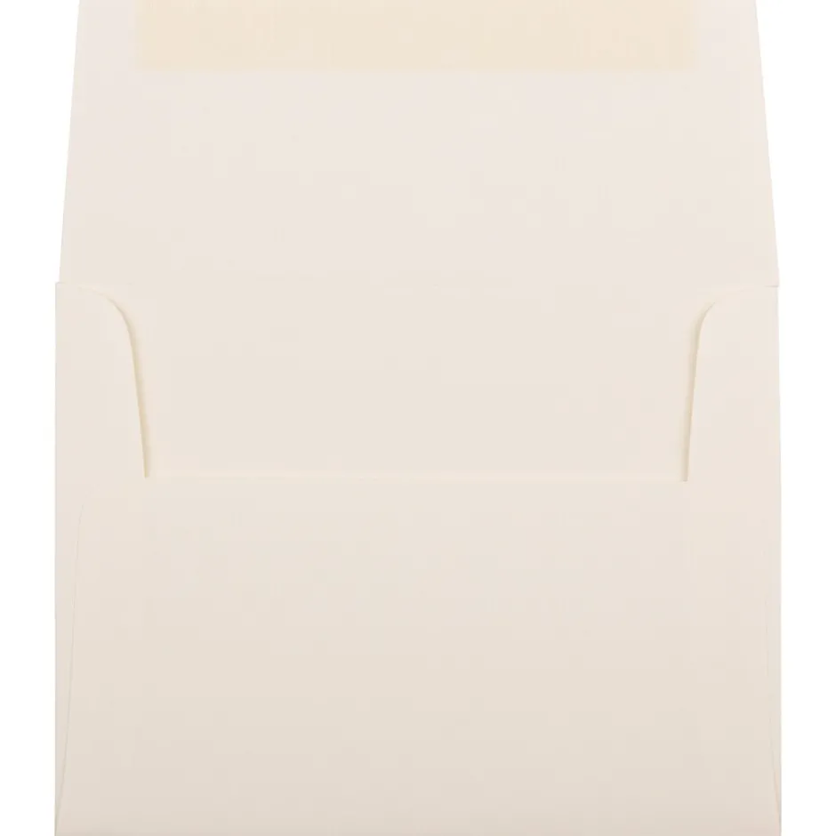 JAM Paper A2 Strathmore Invitation Envelopes, 4.375 x 5.75, Natural White Linen, 50/Pack (99761I)* Business