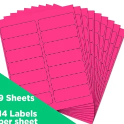 JAM Paper Address Labels, 1 1/3" x 4", , 14 Labels/Sheet, 9 Sheets/Pack (359329612)* Address Labels