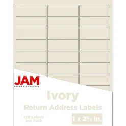 JAM Paper Address Labels, 1 x 2 5/8, , 30 Labels/Sheet, 4 Sheets/Pack (17966071)* Address Labels