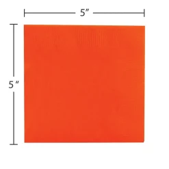 Napkins<JAM Paper Beverage Napkin, 2-ply, Orange, 40 Napkins/Pack (5255620725)