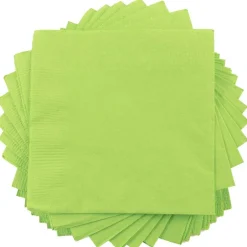 Napkins<JAM Paper Beverage Napkin, 2-ply, Lime Green, 50 Napkins/Pack (5255620723)