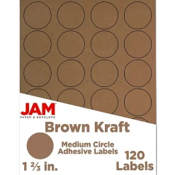 JAM Paper Circle Round Label Sticker Seals, 1 2/3 Inch Diameter, , 120/Pack (3147612192)* Shipping Labels