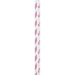 Filters, Stirrers & Straws<JAM Paper ® Color Paper Straws, 7 3/4 x 1/4, Pink Stripes and Dots, 24/Pack (52662006970)