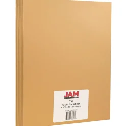 Online Extra Heavyweight 130 lb. Cardstock Paper, 8.5" x 11", Tan Brown, 25 Sheets/Pack (296431637) Card Stock