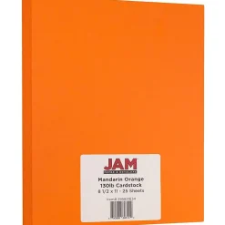 Clearance Extra Heavyweight 130 lb. Cardstock Paper, 8.5" x 11", Mandarin Orange, 25 Sheets/Pack (295831634) Card Stock