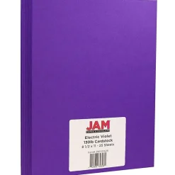 New Extra Heavyweight 130 lb. Cardstock Paper, 8.5" x 11", Electric Violet Purple, 25 Sheets/Pack (296331628) Card Stock