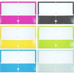 JAM Paper Glossy 3-Hole Punched 2-Pocket Folders, Multicolored, Assorted Polka Dot, 6/Pack (31237926) New