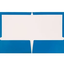 JAM Paper Glossy 2-Pocket Portfolio Folder, , 6/Pack (385Gbua) Blue Best