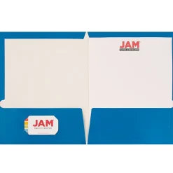 JAM Paper Glossy 2-Pocket Portfolio Folder, , 6/Pack (385Gbua) Blue Best