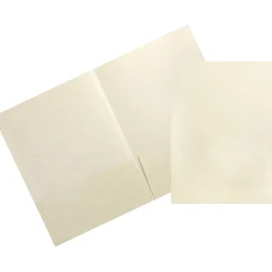 JAM Paper Handmade Two-Pocket Recycled Presentation Folders, Ivory Metallic, 100/Box (05964488B) Online