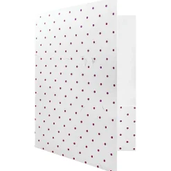 JAM Paper Handmade Two-Pocket Recycled Presentation Folders, White with Burgundy Dots, 100/Box (9935980B100) Sale