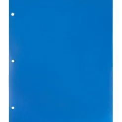JAM Paper Heavy Duty 3 Hole Punch Two-Pocket Plastic Folders, Blue, 6/Pack (383HPBBUB) Online