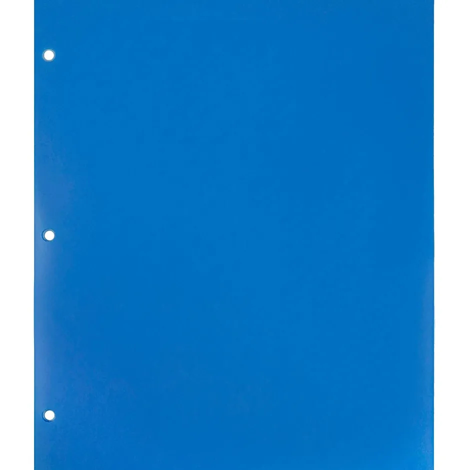 JAM Paper Heavy Duty 3 Hole Punch Two-Pocket Plastic Folders, Blue, 6/Pack (383HPBBUB) Online