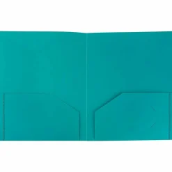 JAM Paper Heavy Duty 2-Pocket Folder, Teal Blue, 6/Pack (383hted) Best