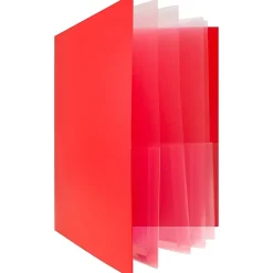 JAM Paper Heavy Duty 10-Pocket Plastic Folder Organizer, Red, 2/Pack (389MP10REJ) Hot