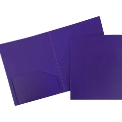 JAM Paper Heavy Duty Two-Pocket Plastic Folders, Purple, 108/Pack (0946179B) Online